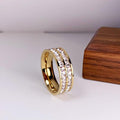 Elegant ring with double zirconia inlay