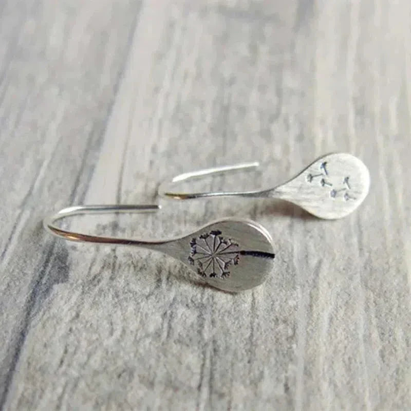 Silver Dandelion Earrings