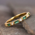 Vintage Green Zirconia Gold Ring