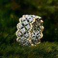 Sparkling Hollow Gold & Silver Ring