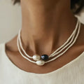Vintage Black & White Pearl Necklace