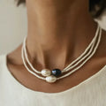 Vintage Black & White Pearl Necklace